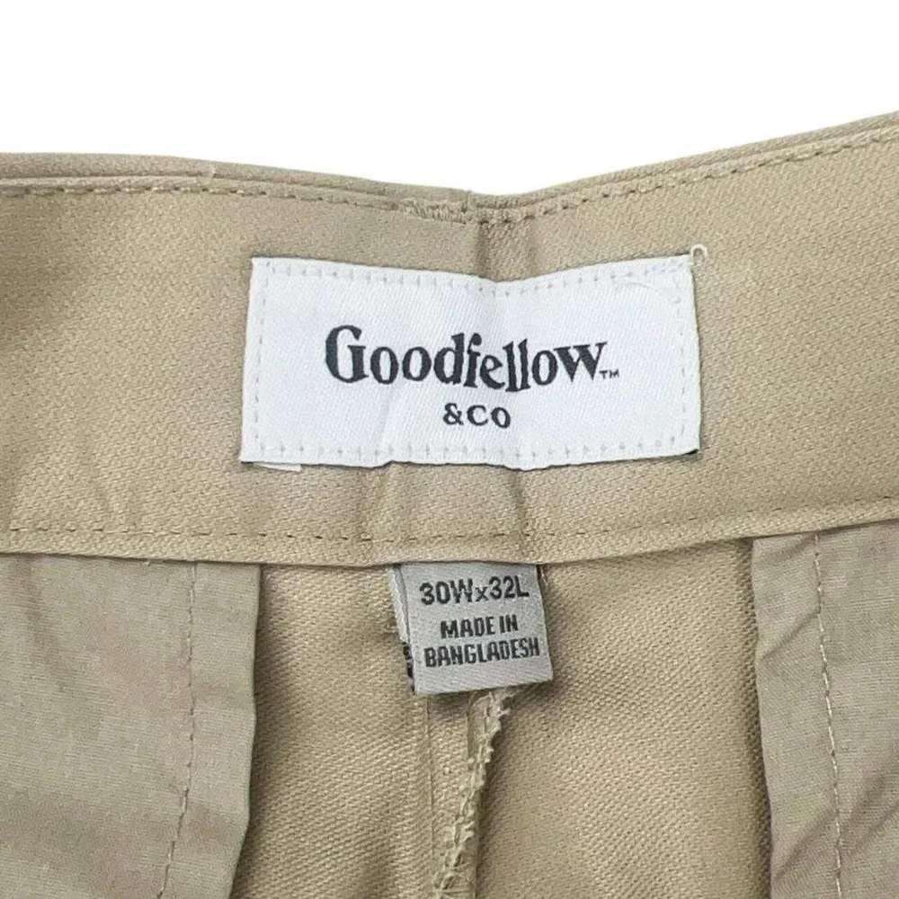 Goodfellow‎ & Co Slim Trousers Mens 30x32 Beige Dress Pants Stretch Comfort NWT - Picture 10 of 13